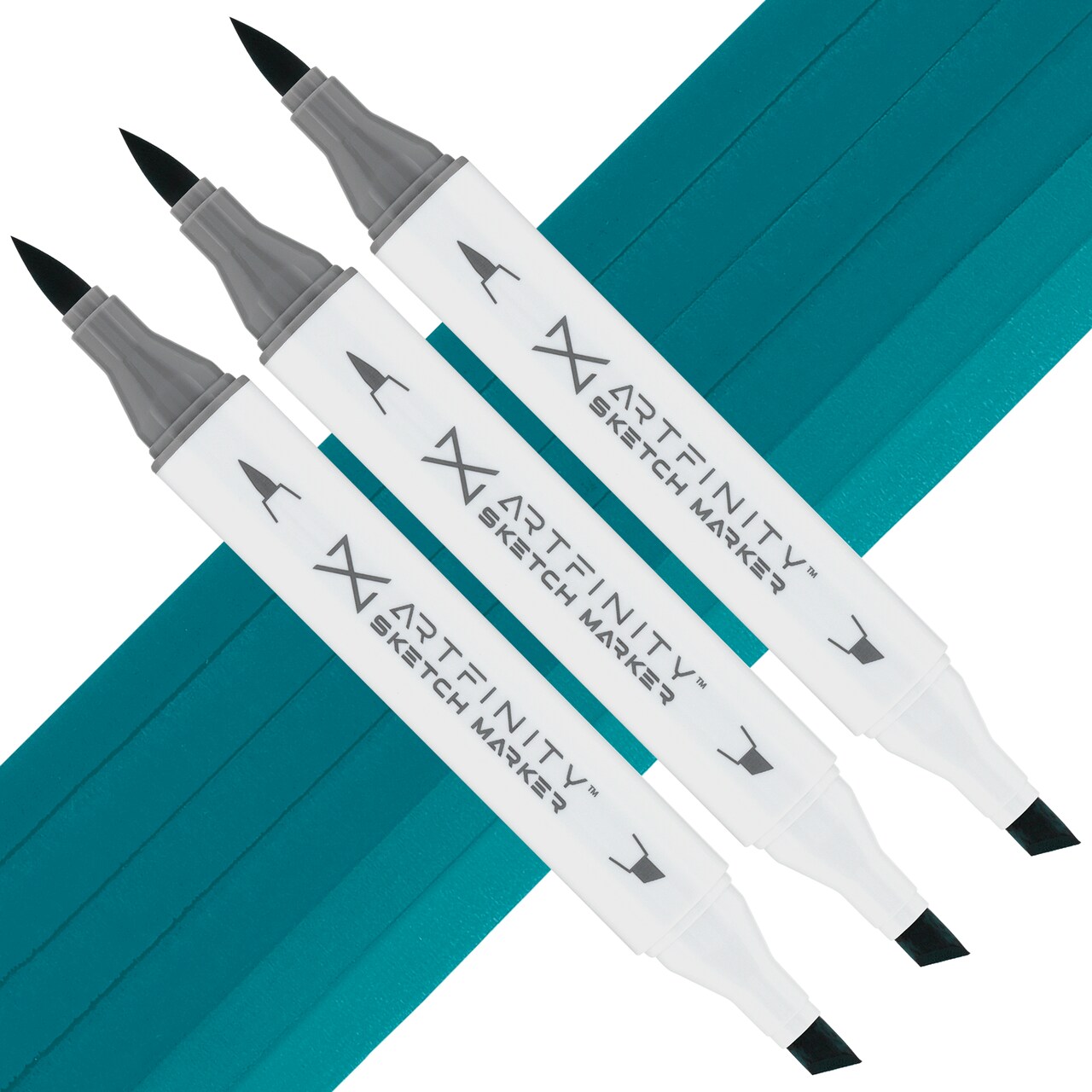 Artfinity Sketch Marker Sets - Set of 3 - Aquamarine BG1-7, Vibrant, Professional, Dye-Based Alcohol Markers for Artists, Drawing, Travel, & More